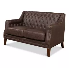 Brooks Brown Tufted 2 Seat 54" Sofa