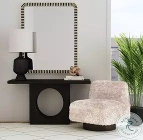 Compass Sandblasted Black Console Table