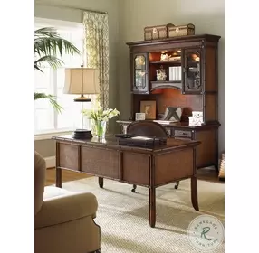 Bal Harbour Rich Tobacco Brown And Sienna Rattan Paradise Isle Writing Desk