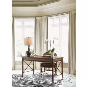 Bal Harbour Rich Tobacco Brown And Sienna Rattan Marianna Writing Desk