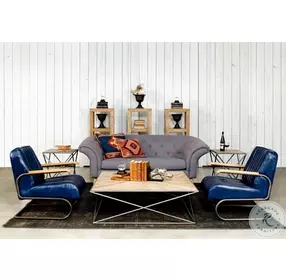 Bel Air Blue Arm Leather Chair