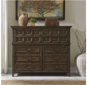 Eden Ridge Saddle Brown 10 Drawer Chesser