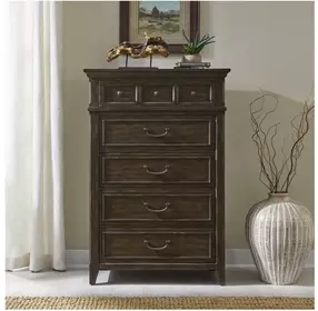 Paradise Valley Saddle Brown 5 Drawer Chest