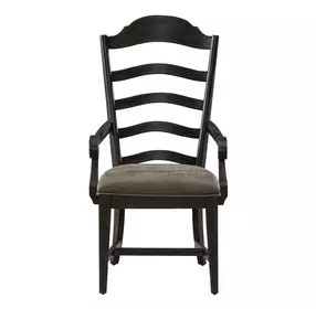 Paradise Valley Saddle Brown Upholstered Ladder Back Arm Chair Set of 2