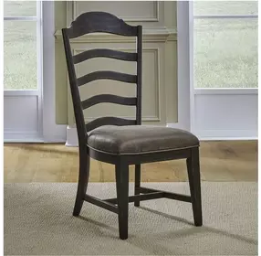 Eden Ridge Saddle Brown Upholstered Ladder Back Side Chair Set of 2