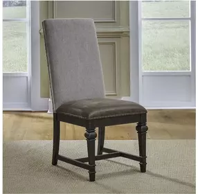 Eden Ridge Saddle Brown Upholstered Side Chair Set of 2