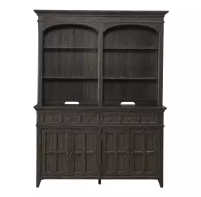 Eden Ridge Saddle Brown Buffet with Hutch
