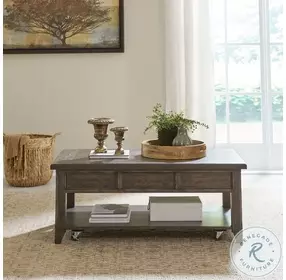 Eden Ridge Saddle Brown Lift Top Storage Occasional Table Set