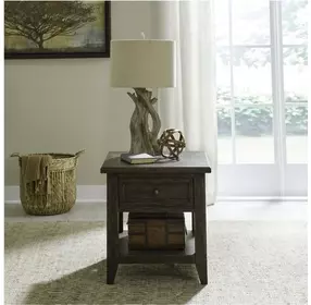Eden Ridge Saddle Brown Rectangular End Table