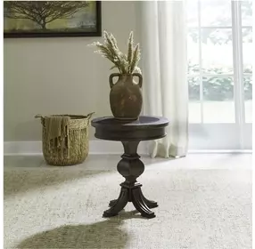 Eden Ridge Saddle Brown Round Chairside Table