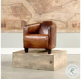 Mandy Brown Leather Arm Chair