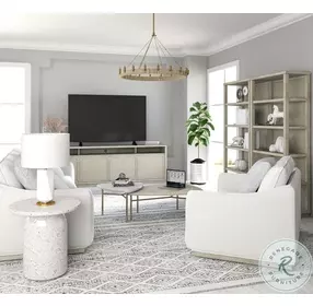 Cotiere White Terrazzo Round End Table