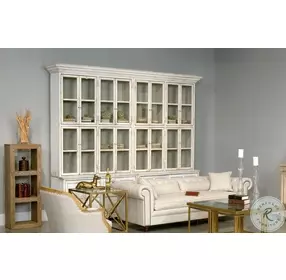 29949 White Glass Front Bookcase