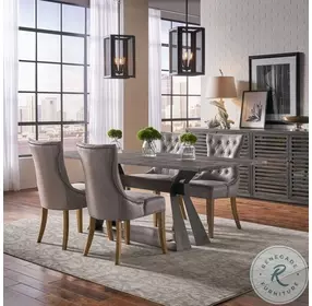 Sophie Gray Leather Side Chair