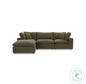 Cali Chocolate Brown Performance Velvet Modular Large Sectional