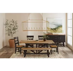 Hendricks Rustic Wheat and Raven 102" Extendable Rectangular Dining Table