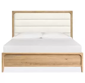 Greenvale Butternut and White Performance Fabric Upholstered Panel Bedroom Set