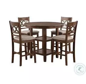 Cori Brown Cherry 5 Piece Counter Height Dining Set