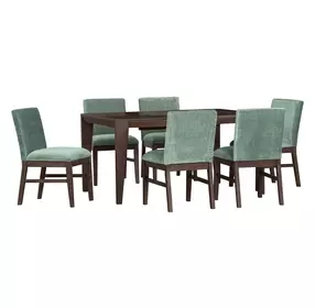 West End Sage Green and Saddle Brown Upholstered Parson Side Chair Set of 2