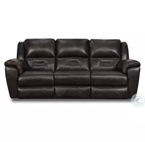 Pandora Slate Leather Power Headrest Reclining Living Room Set with USB