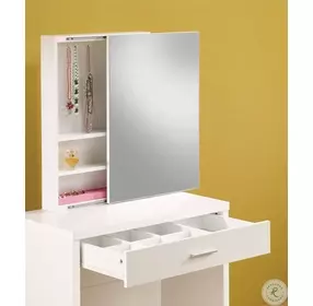 300290 White Vanity with Stool