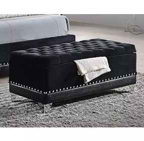 Barzini Black Upholstered Bench