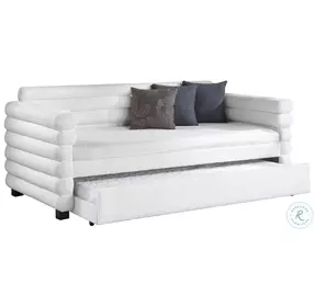 Patricia White Upholstered Twin Daybed With Trundle