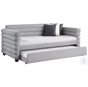 Patricia Gray Upholstered Twin Daybed With Trundle
