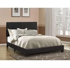 Dorian Black California King Upholstered Panel Bed