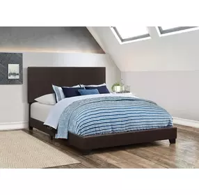 Dorian Brown Upholstered Full Panel Bed