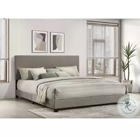 Dorian Taupe King Upholstered Panel Bed