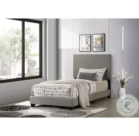 Dorian Taupe Twin Upholstered Panel Bed
