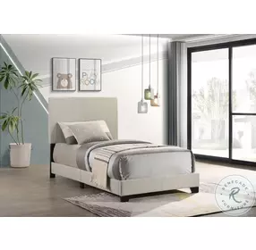 Dorian Cream Twin Upholstered Panel Bed