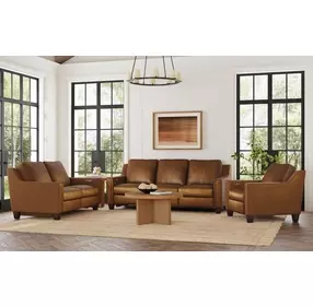 Finley Brown Leather 87" Power Reclining Sofa with USB Charging