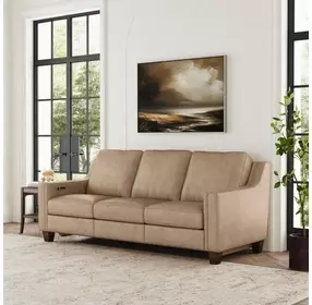 Finley Beige Leather Power Reclining Living Room Set