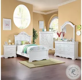 Estrella White 3 Drawer Nightstand