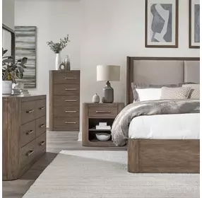 Bendfield Burnished Clay 1 Drawer Nightstand with USB Charging