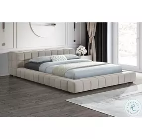 Trinity Light Taupe Full Upholstered Platform Bed