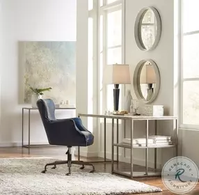 Nevill Blue Leather Office Chair