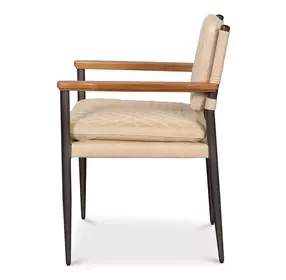 The Harley Cappuccino White Leather Upholstered Accent Chair