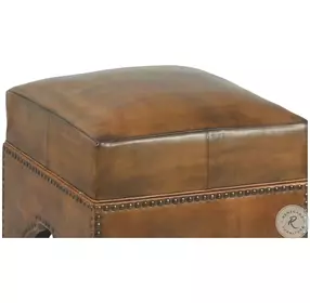 Giuseppe Brown Leather Footstool