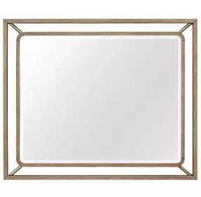 Aurora Latte Wood and Metal Mirror