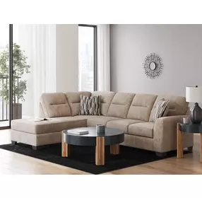 Olten Mocha 2 Piece Modular Sectional with LAF Chaise