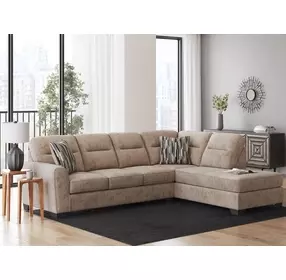 Olten Mocha 2 Piece Modular Sectional with RAF Chaise