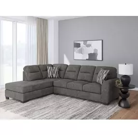 Olten Graphite 2 Piece Modular Sectional with LAF Chaise