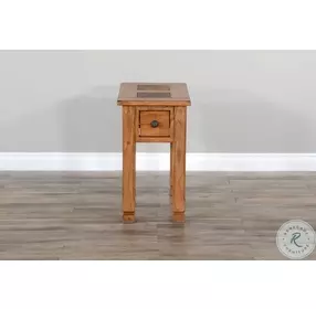 Cozy Luxe Beige 15" Rectangular Chair Side Table