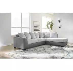 Clairette Court Alloy 2 Piece Sectional with RAF Chaise