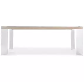Modulum Polished Stainless Steel And Sahara Extendable Dining Table