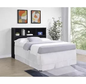 Westpark Black Queen Storage Bookcase Headboard
