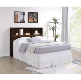 Westpark Dark Pine Queen Storage Bookcase Headboard
